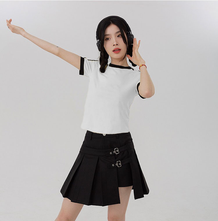 Áo baby tee phối trơn ABPVT01 Miucho cotton cổ tròn in basic