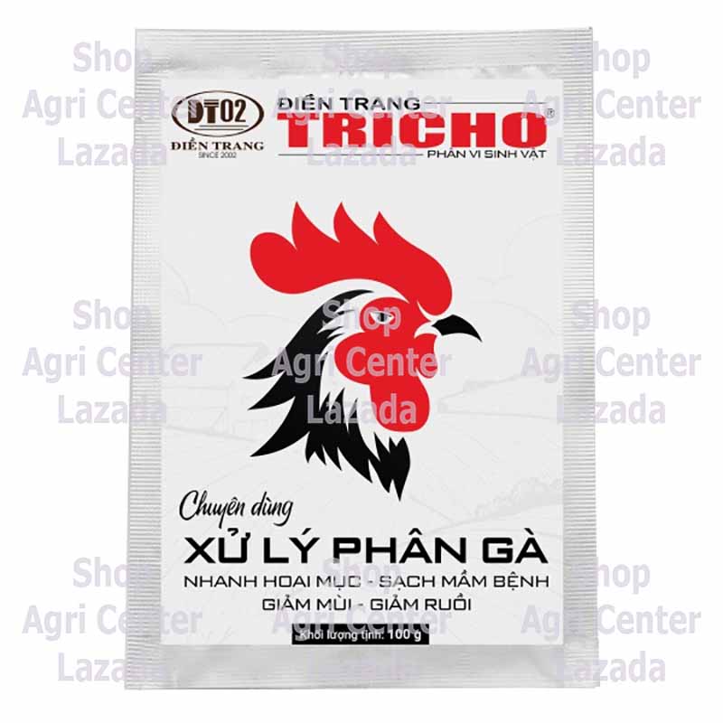 PHÂN BÓN ĐIỀN TRANG TRICHO XỬ LÝ PHÂN GÀ - CHUYÊN DÙNG XỬ LÝ PHÂN GÀ. NHANH HOAI MỤC - SẠCH MẦM BỆNH - GIẢM MÙI - GIẢM RUỒI (Gói 100G)
