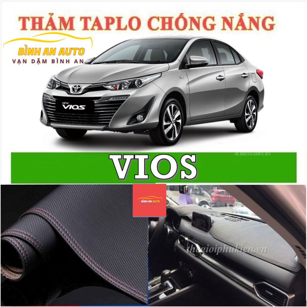 Thảm taplo toyota vios 2015-2021 da vân carbon, thảm phủ taplo chống nóng