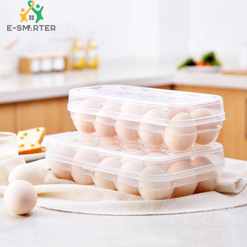 INSOUND Kitchen Egg Holder Refrigerator Egg Storage Bin Stackable Egg Dispenser with Lid (No Certification)