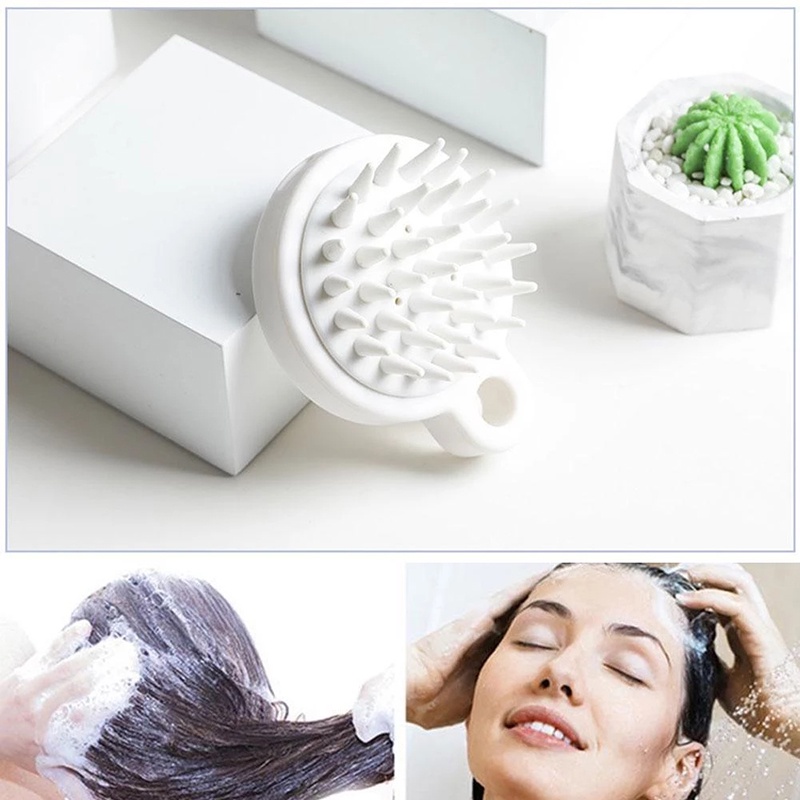 Lược gội đầu Silicon Muji, Lược gội mát xa da đầu, ngăn ngừa gãy rụng tóc hàng Nhật chính hãng LCT02