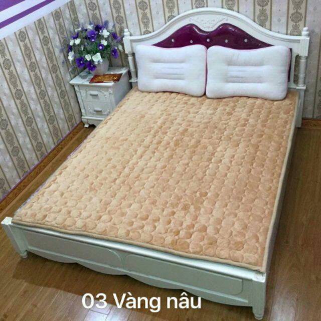 (FreeShip MAX) Thảm Nhung Trải Giường Màu Đông 1m2x1m9