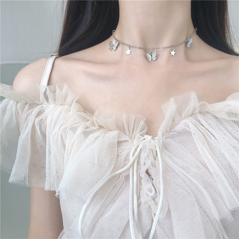 [HCM]Vòng cổ chocker bướm xinh xắn bạc