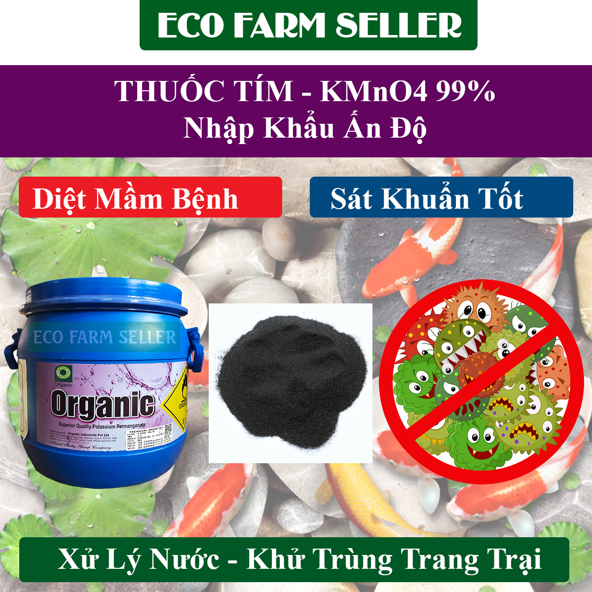 KMnO4 99% Indian imported purple powder 1 kg fish bath-handle camping cage