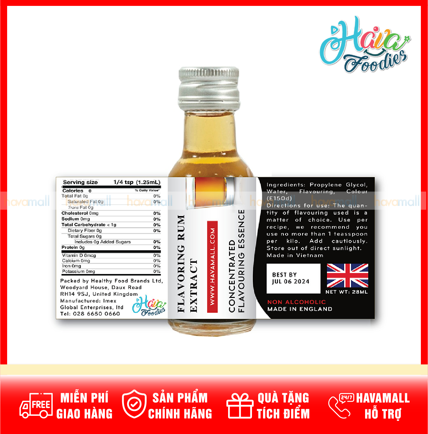 Tinh Chất Rum Havafood 28ml – Flavoring Rum Rayner