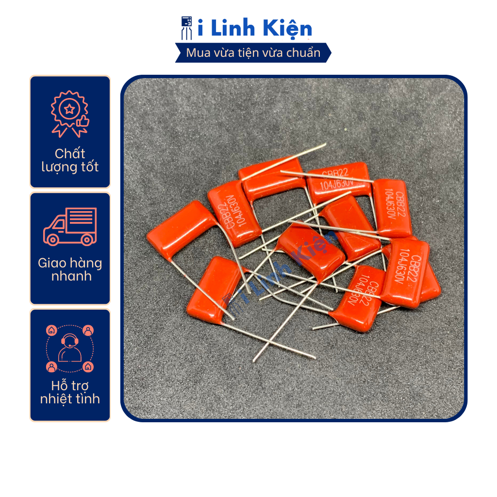 Tụ 104J 630V chất lượng tốt.