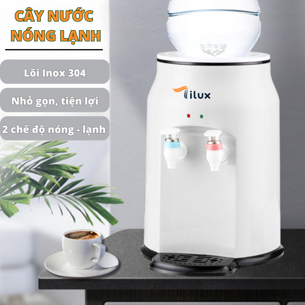 Cây nước nóng lạnh chính hãng Tilux để bàn mini tiết kiệm điện 2 mức 15 và 95 độ C an toàn tiện lợi