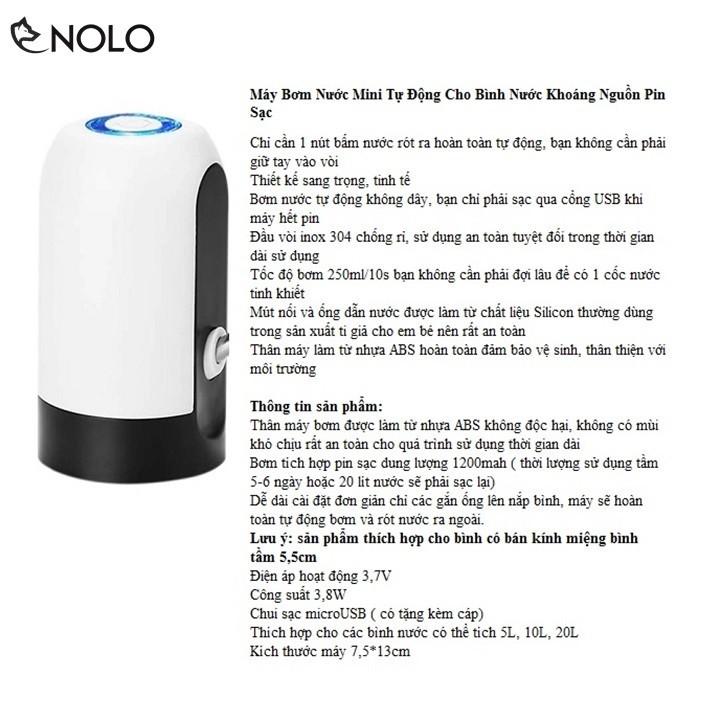 Máy Bơm Nước Mini Tự Động Cho Bình Nước Khoáng Nguồn Pin Sạc