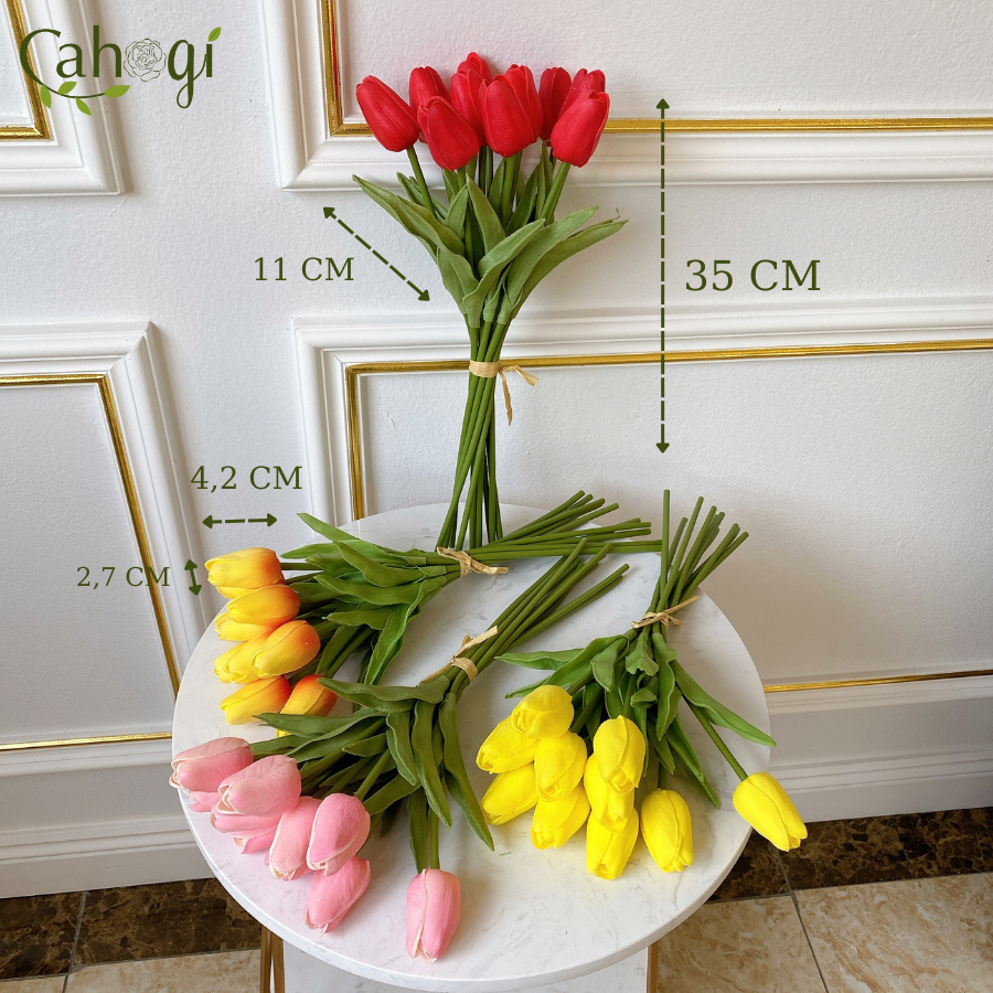 Hoa Giả - Hoa Tulip Cao Su 35 Cm