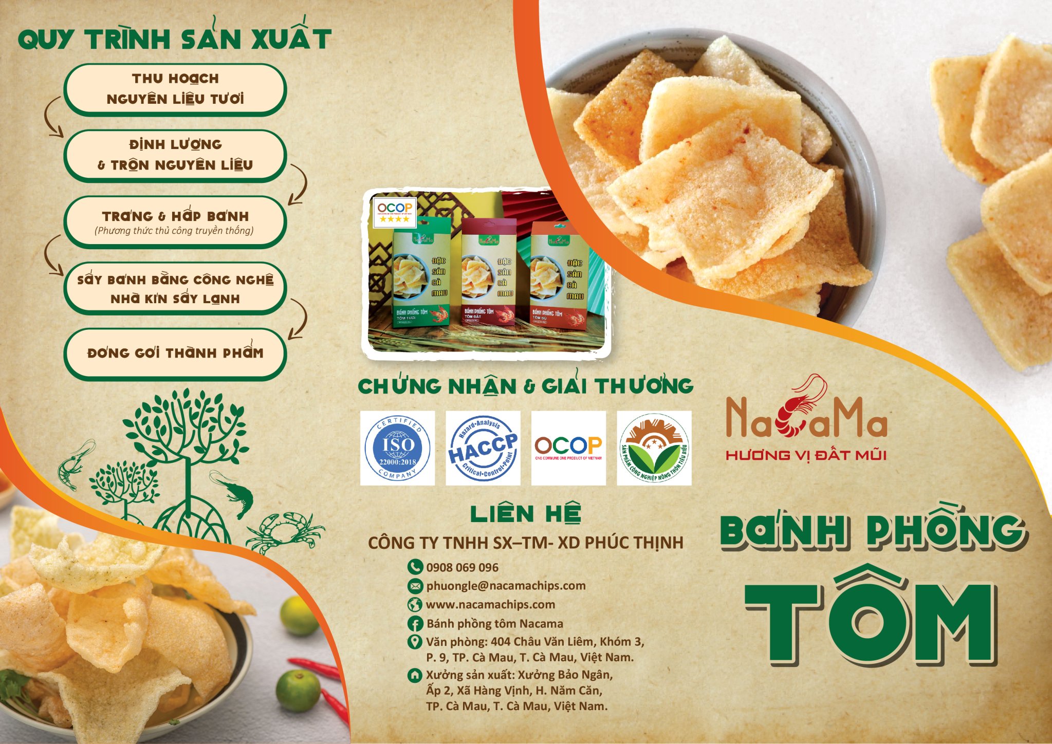 bánh phồng tôm Cà Mau - NACAMA Tôm sú