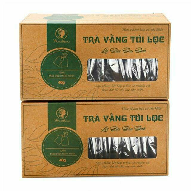 (40gr / gói) Combo 2 Hộp - 40 gói trà vằng túi lọc lợi sữa cho Mẹ, giảm mỡ bụng sau sinh - Wonmom (Việt Nam) WM510