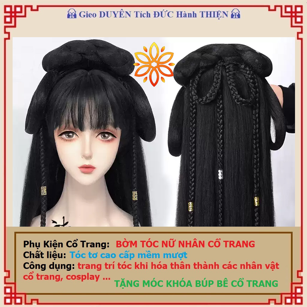 Hán Phục Kiểu Tóc Cổ Trang Kiểu Tóc Giả bờm tóc nữ nhân hanfu