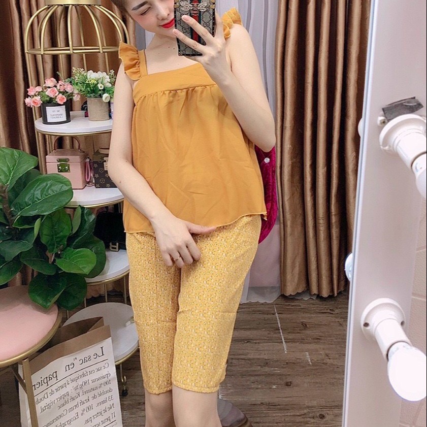 Set Đồ Lửng Bông Áo Trơn Kate Lụa Mềm Đẹp Dưới 49kg