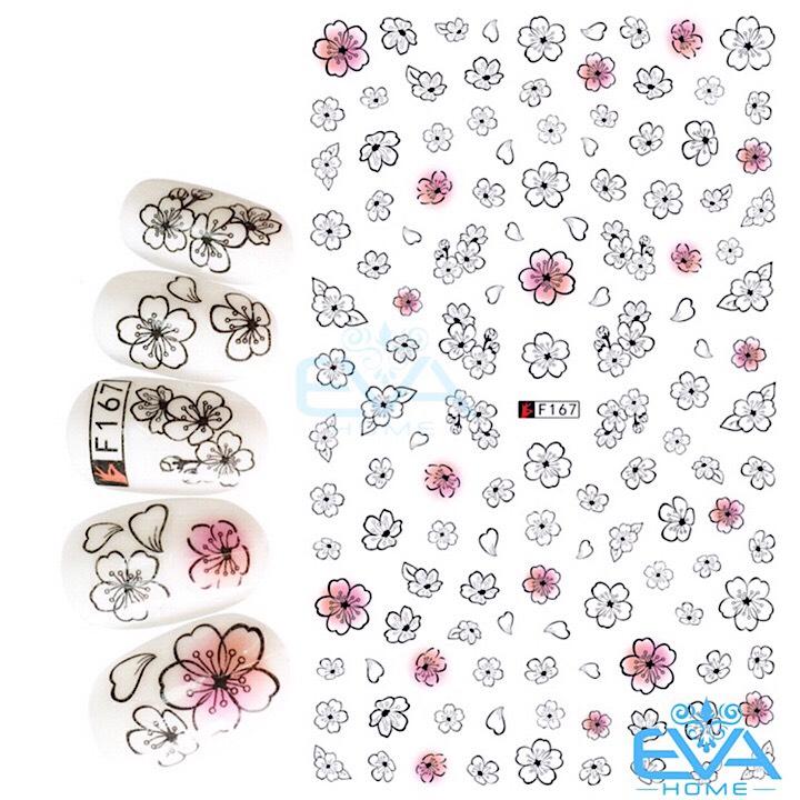 [HCM]Miếng Dán Móng Tay 3D Nail Sticker Tráng Trí Hoạ Tiết Bông Hoa F167