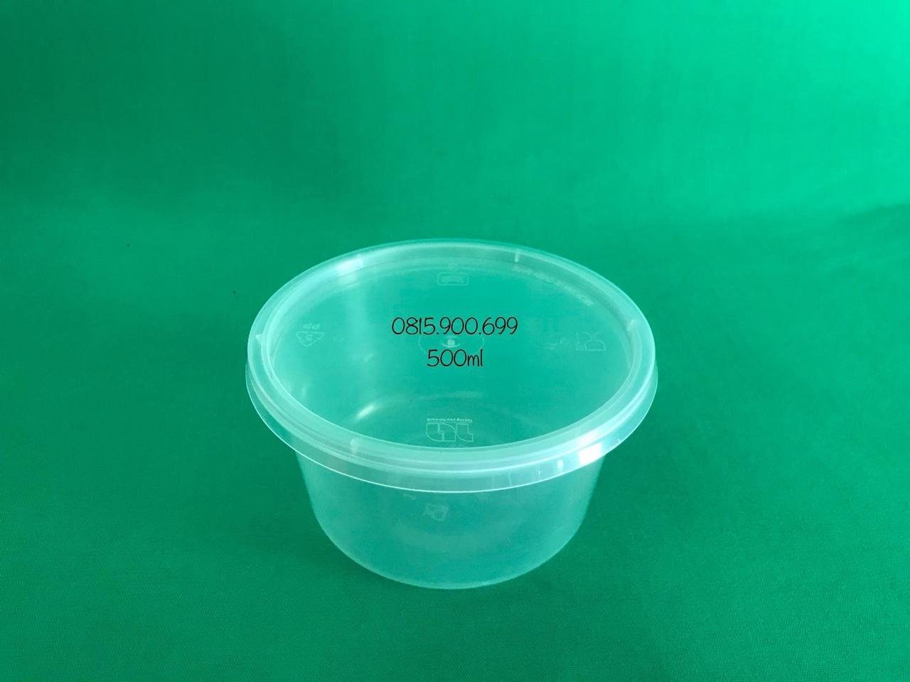 100 BỘ HỘP TRÒN PP CÓ NẮP 500ML