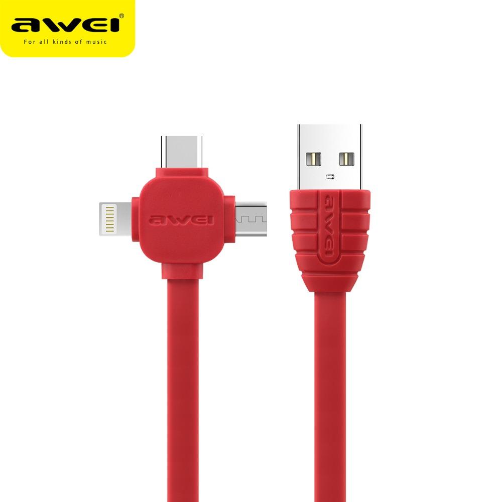 Cáp Sạc Nhanh 1M Awei CL-82 Cho iPhone, Type C, Android