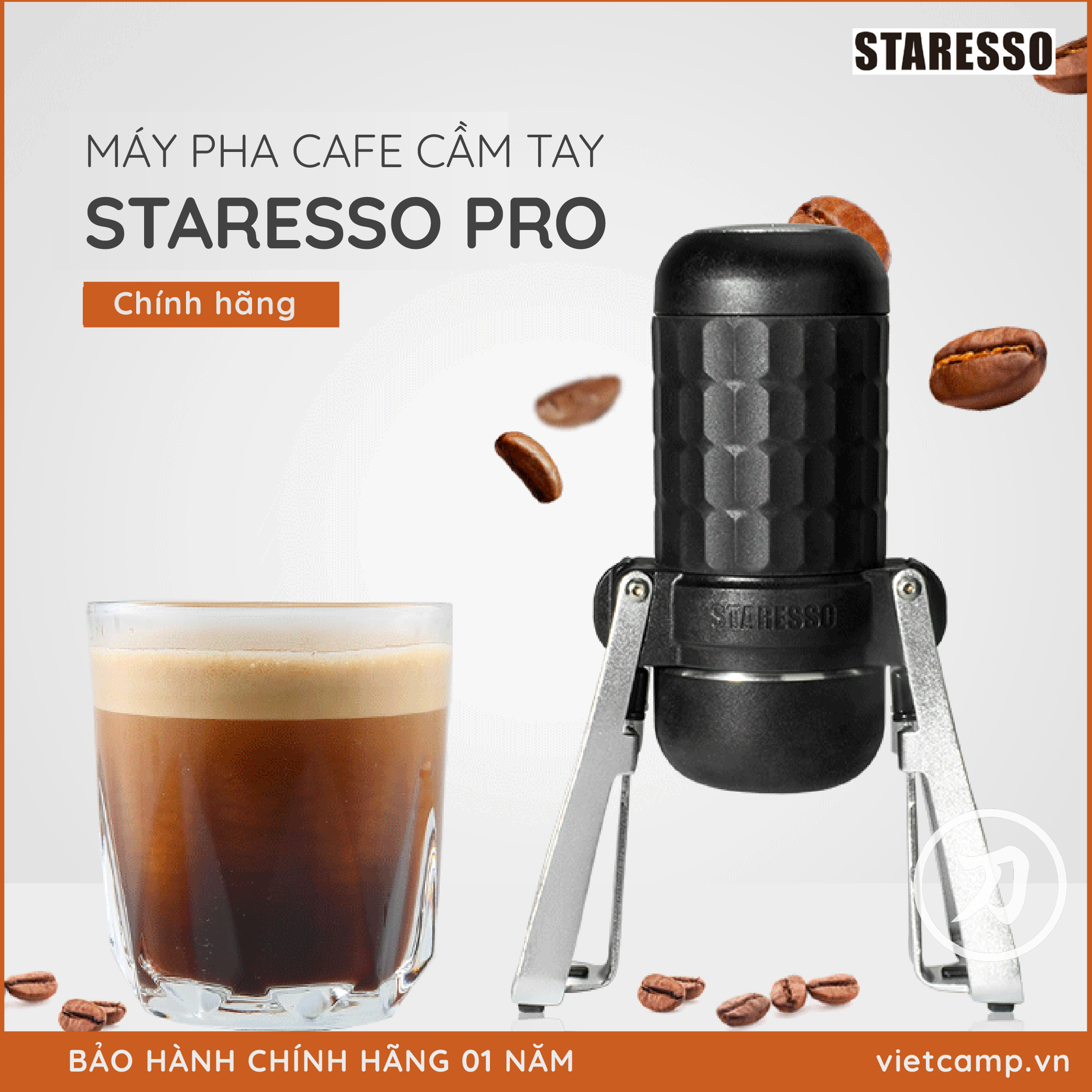 [BẢN MỚI 2021] Máy pha cafe cầm tay cao cấp STARESSO PRO (Mirage)