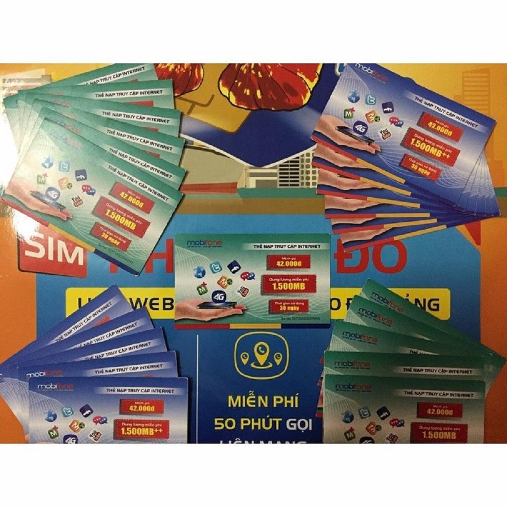 Combo 100 thẻ data 3G Mobifone loại 1,4Gb