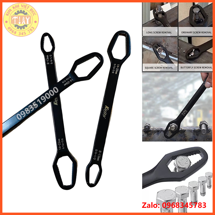 Cờ lê, cờ lê 2 đầu đa năng kirito từ 8-13mm đến 14-22mm