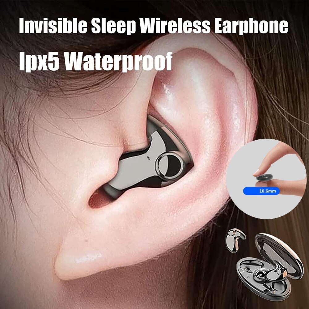 DIXSG Wireless Earphone Bluetooth 5.3 Hidden Earbuds , IPX5 Waterproof Noise Cancelling Touch Control Headphones Small Earbuds