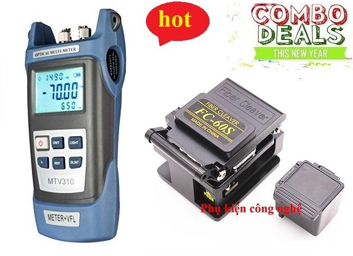 Máy đo công suất quang mtv310 tích hợp bút soi quang 5km và dao cắt quang fc-60s