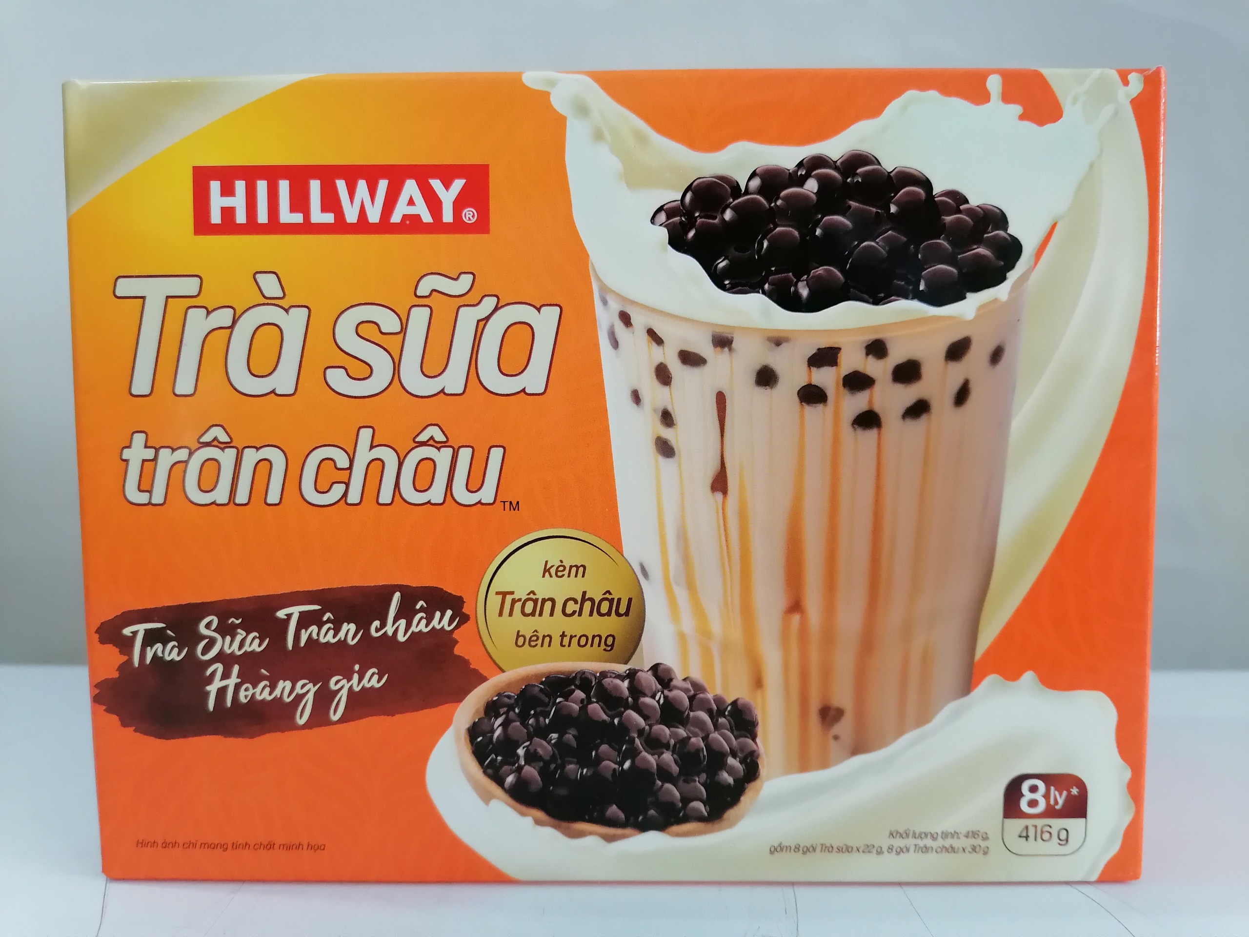 Hộp 416g 8 LY TRÀ SỮA TRÂN CHÂU VN HILLWAY Bubble Milk Tea btn-hk