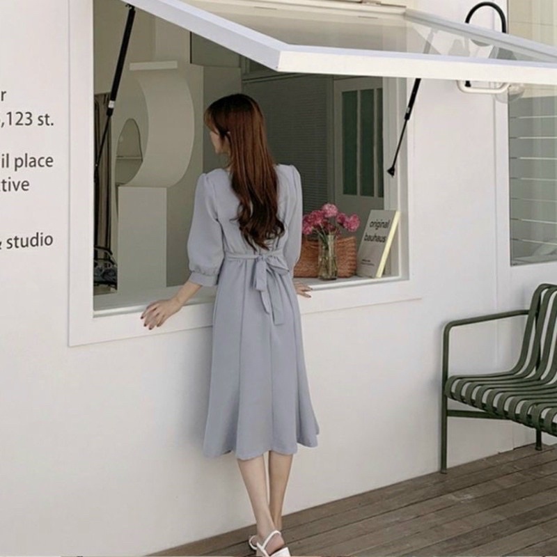 ĐẦM TAY DÀI, THẮT NƠ PHÍA SAU (có ảnh thật)MS76