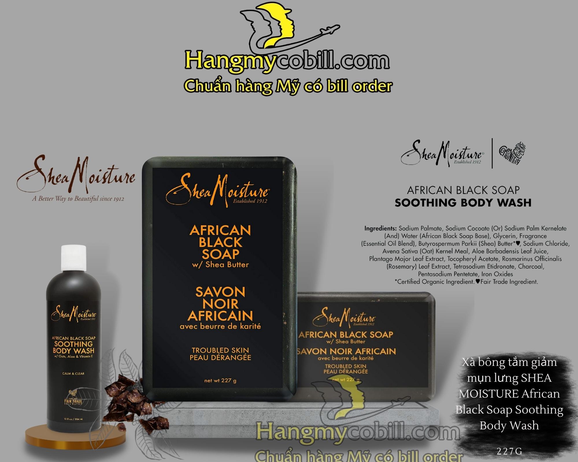 (có bill nhập)Xà bông đen Shea Moisture African Black Soap 227g