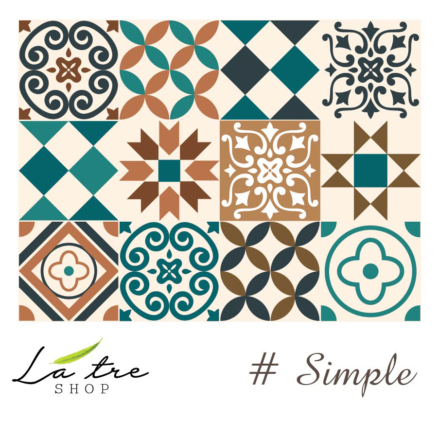 Decal gạch bông Simple - Decal dán tường - Sắc nét bền đẹp