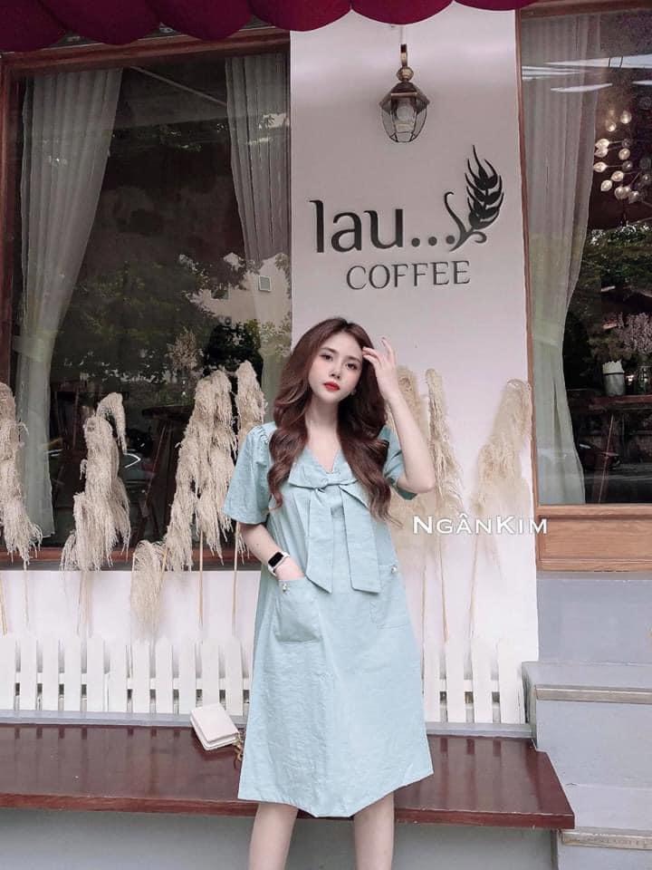 váy bầu, đầm bầu dáng suông hàng thiết kế