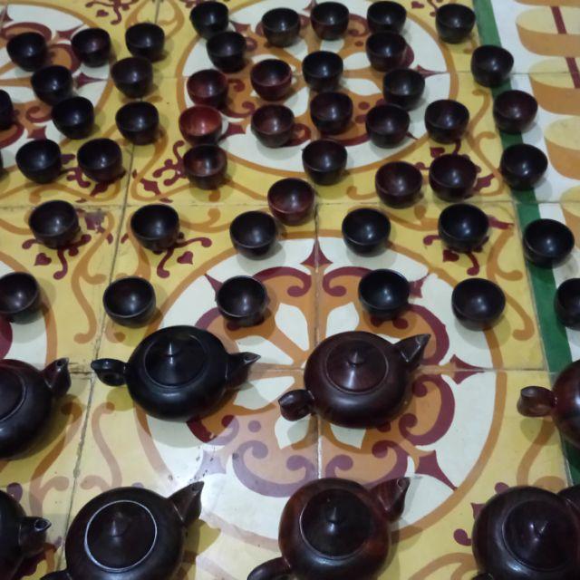 Bộ ấm chén gỗ Trắc