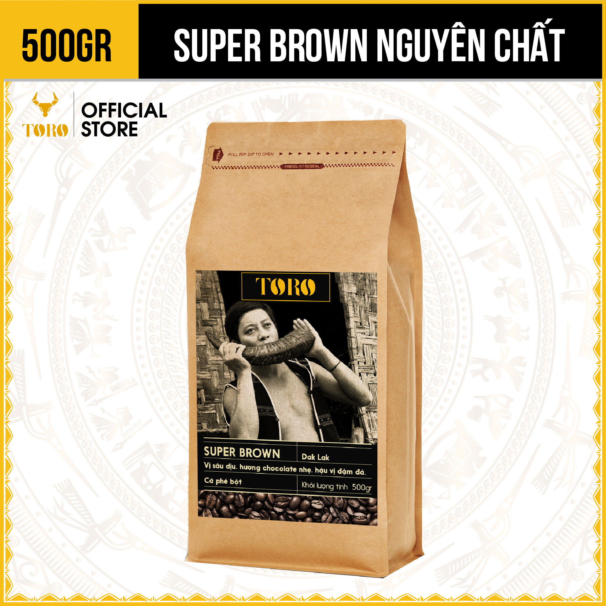 [500GR] Cà Phê Bột Toro Super Brown Nguyên Chất 100% | TORO FARM