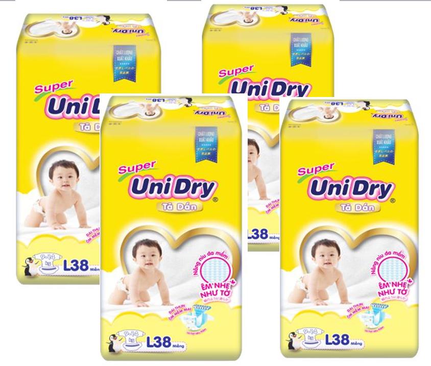 Combo 4 Bịch Tả Dán Unidry Đủ Size S48 - M42 - L38 - XL34 Miếng