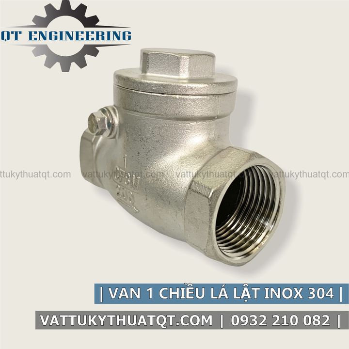 Van 1 Chiều Lá Lật Inox 304 (Nối Ren) - DN32,DN42,DN50 - VATTUKYTHUATQT.COM
