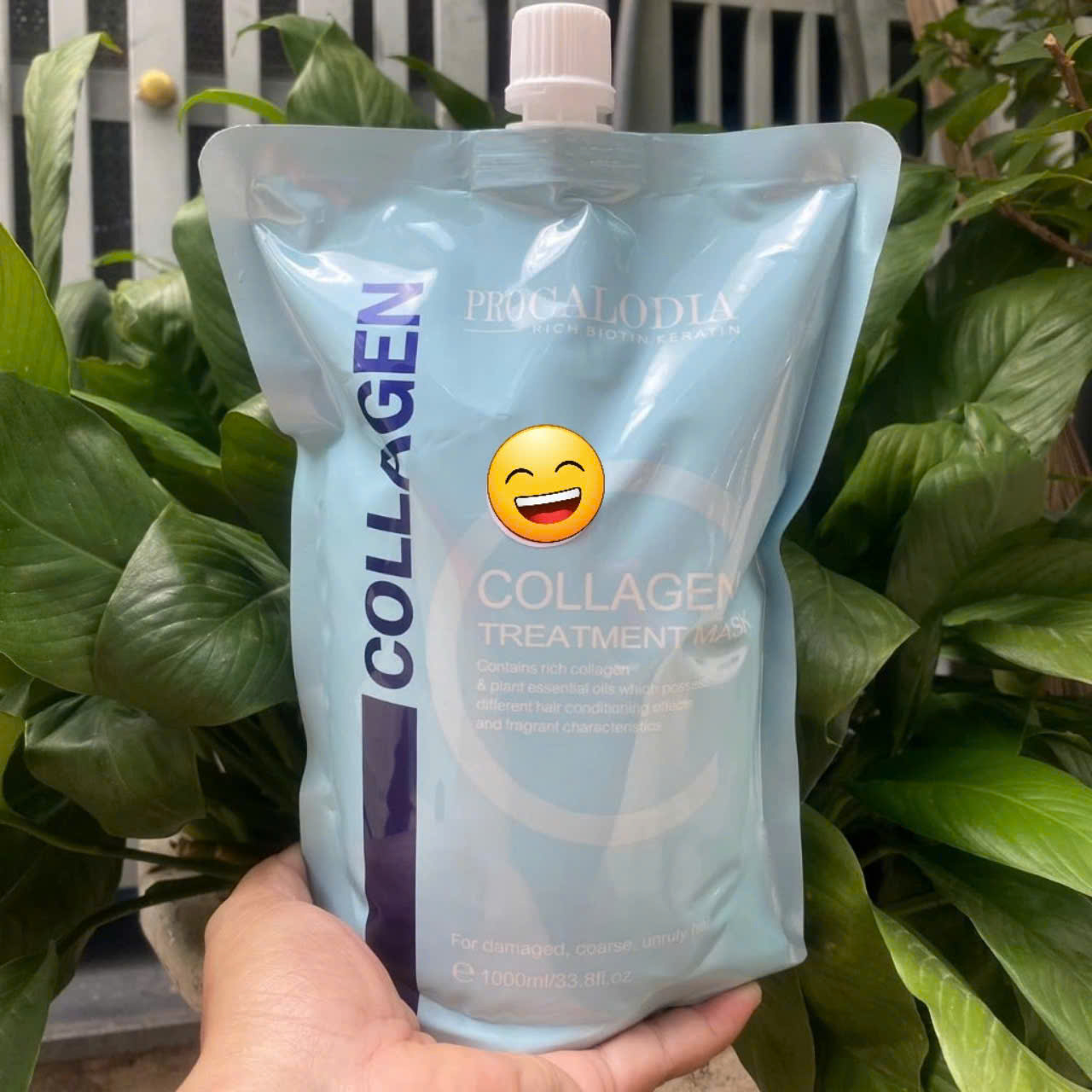 Kem hấp ủ tóc Pro Calodia Collagen Treatment siêu mượt phục hồi tóc dạng túi 1000ml.