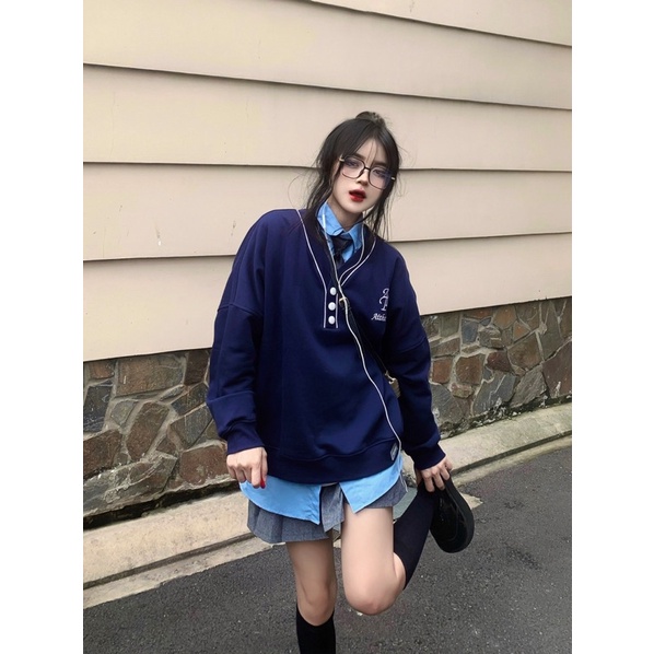 AITHER STUDIO Áo Button Sweater phong cách học sinh ver2