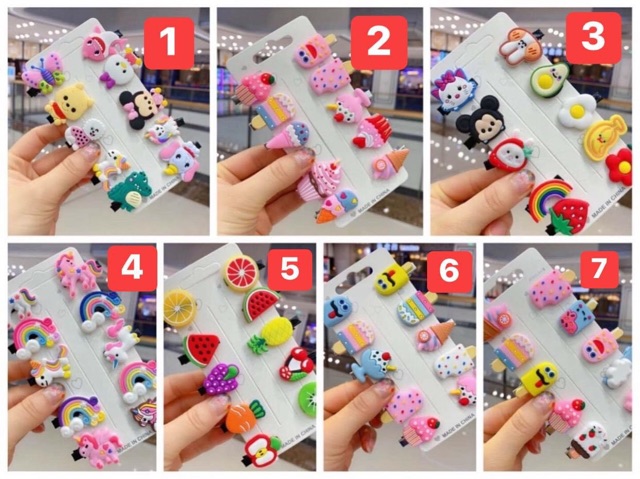 Vỉ kẹp tóc cute cho bé
