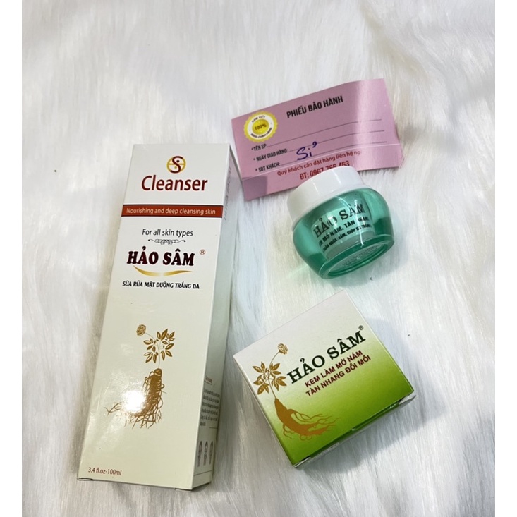 Combo kem hảo sâm nám, tàn nhang 15g + sữa rửa mặt 100ml