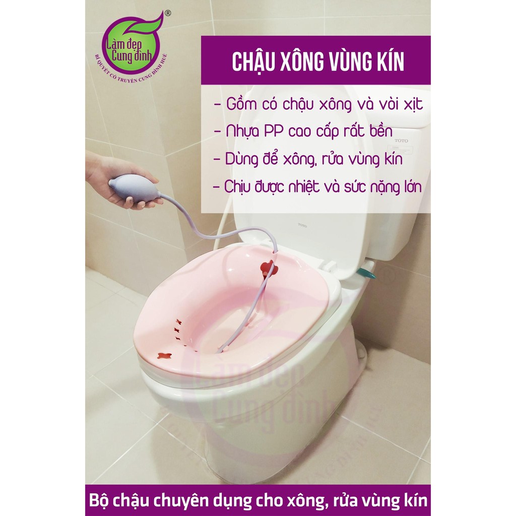 [HCM]Bộ Chậu Chuyên Dụng Cho Xông Rửa Vùng Kín Bảo Nhiên (Màu Hồng)
