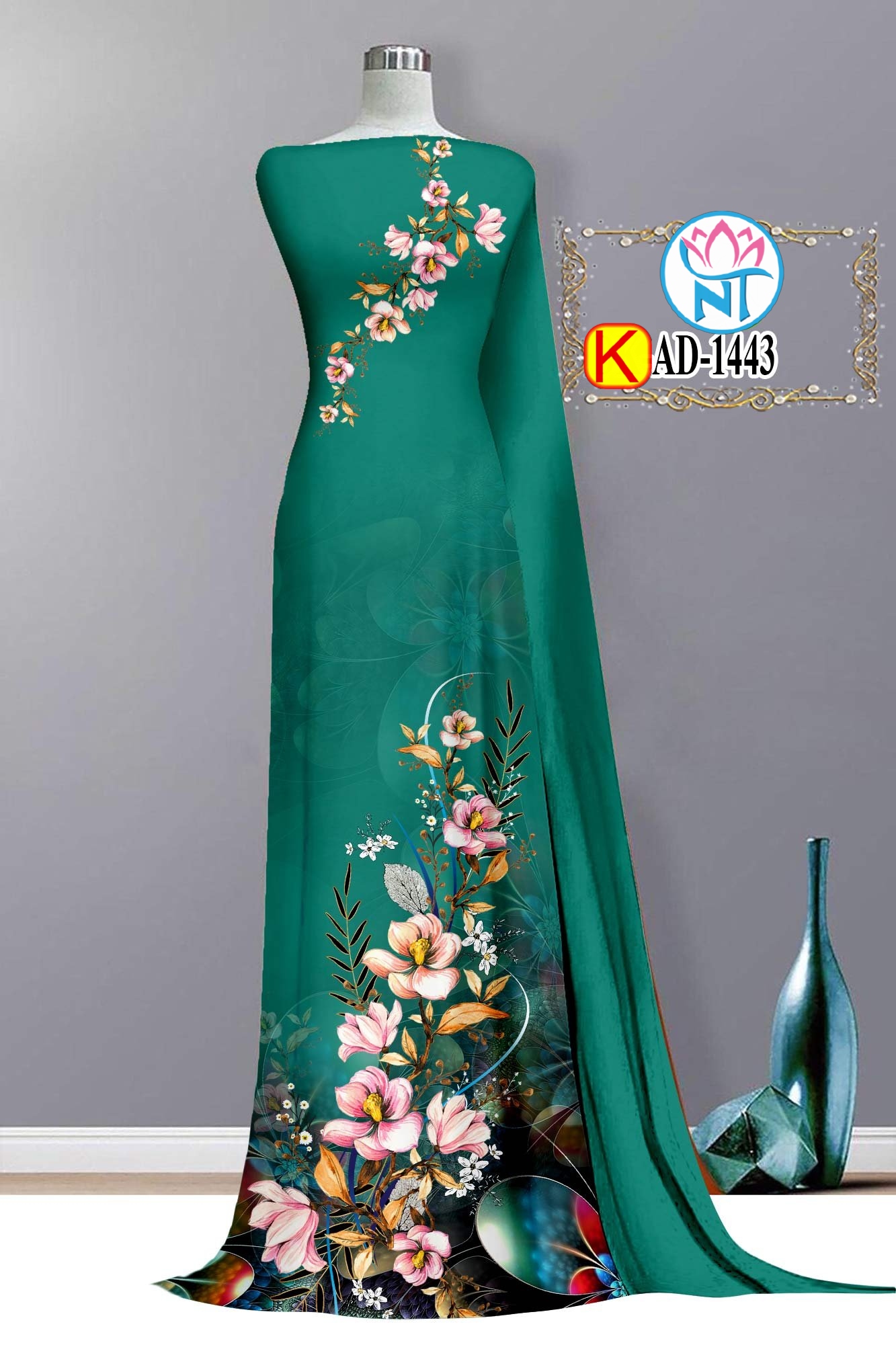 Vải áo dài 3d - k 1443