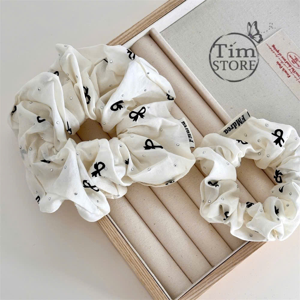 SCRUNCHIES HOA ROSE NEW- CỘT TÓC VẢI THỜI TRANG NỮ