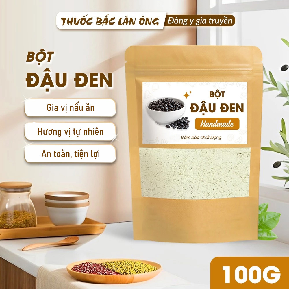 Bột đậu đen 100g, bột đỗ đen rang thơm, nghiền mịn, giúp thanh nhiệt, mát gan, hỗ trợ giảm cân