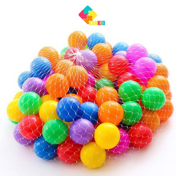 Combo 100 quả bóng nhựa mềm cho bé hàng Việt Nam có logo in trên bóng