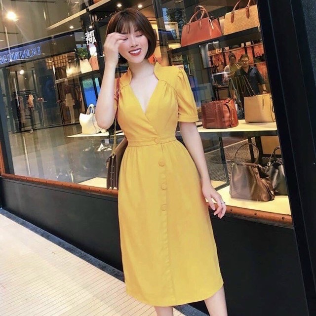 Đầm váy đi tiệc cổ úp 3 màu