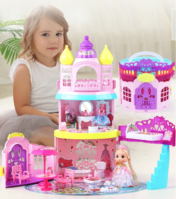 BỘ ĐỒ CHƠI GIỎ XÁCH LÂU ĐÀI BÚP BÊ (Mã: 6109)