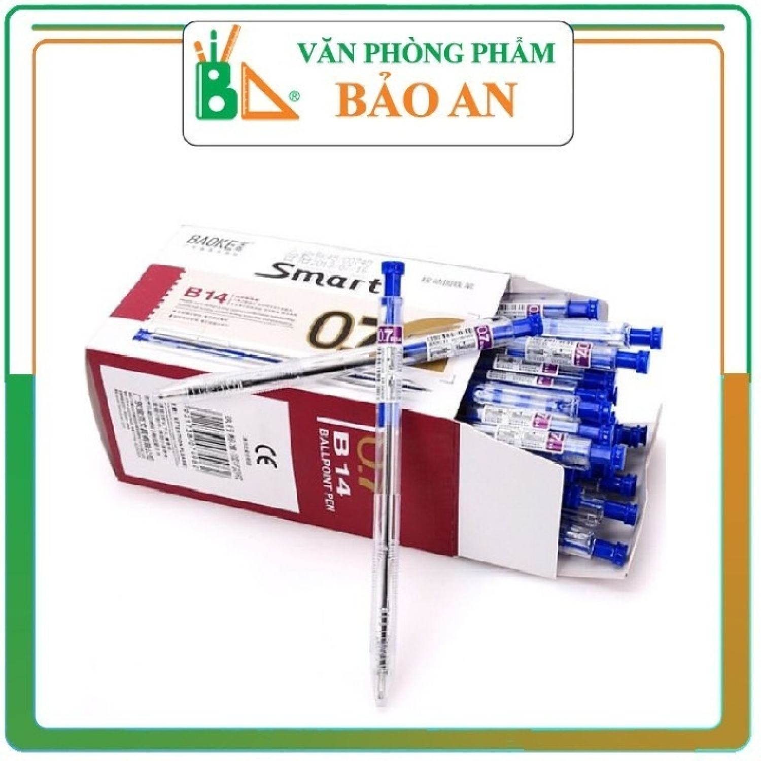 Bút Bi Baoke B14 0.7mm - Màu xanh ,Kích thước đầu bi nhỏ, cho bạn nét chữ thanh mảnh, sắc nét trên từng trang giấy.