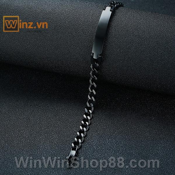 [FREESHIP MAX 15K][HCM]Lắc tay nam inox Hàn Quốc LT126 (Màu đen)
