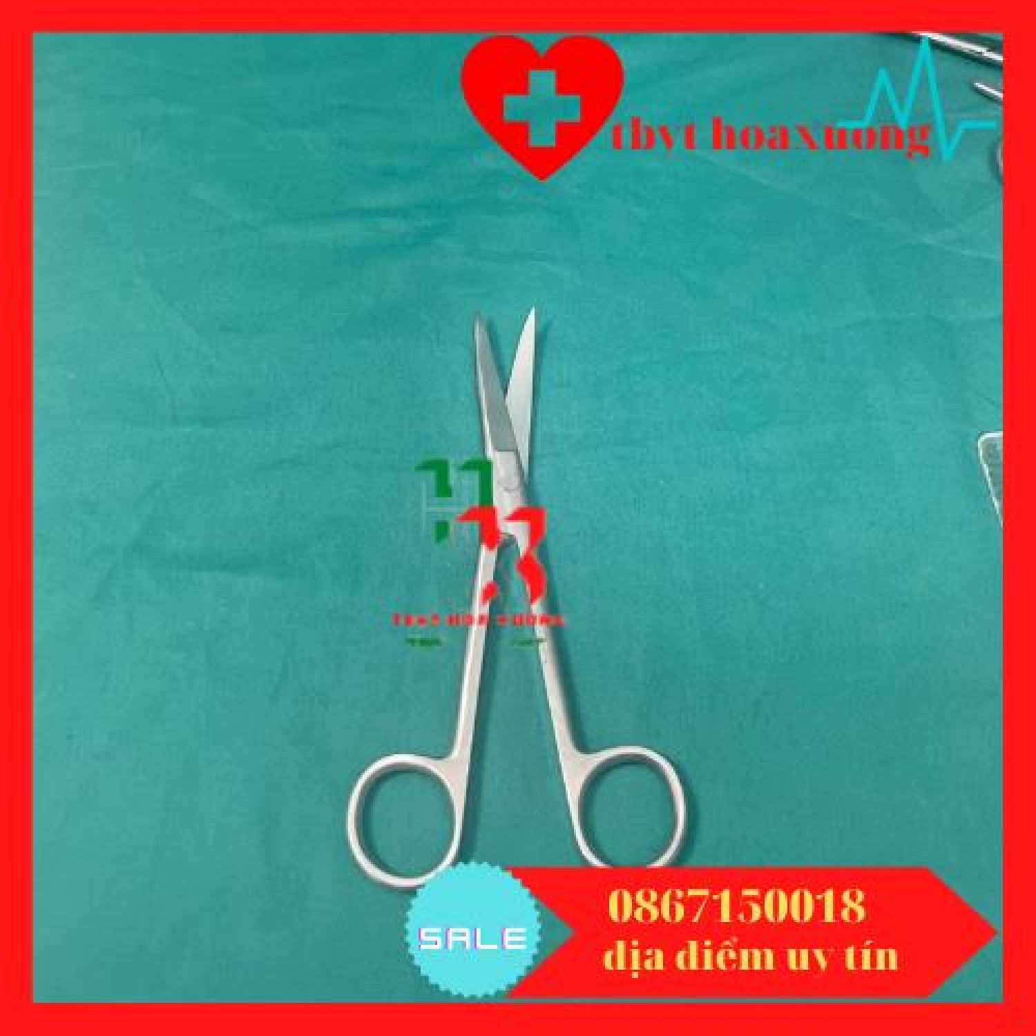 [Hàng Cao Cấp] Kéo Y Tế Cong Nhọn 2 Đầu 18cm - Pakistan