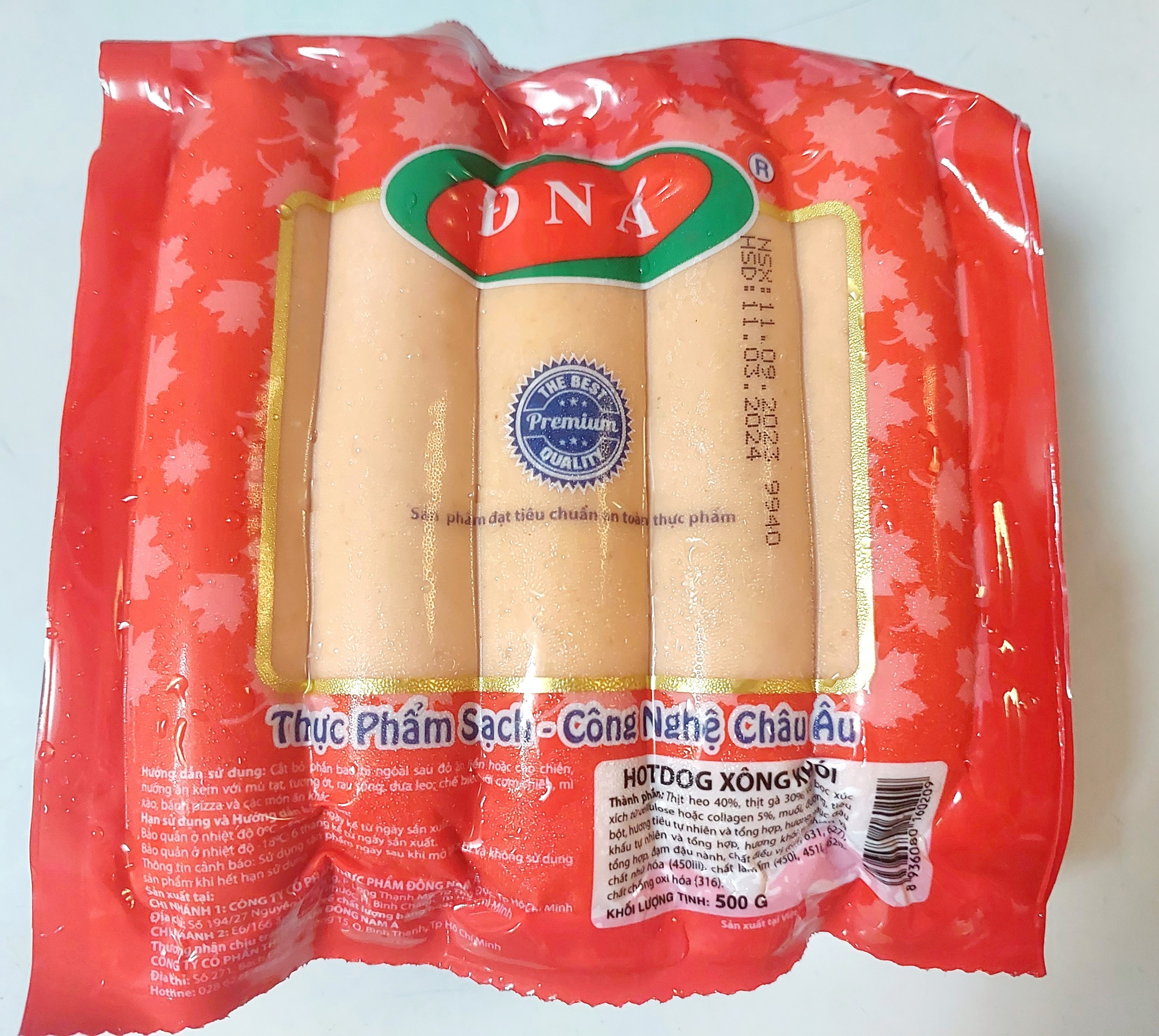500g xúc xích xông khói đna