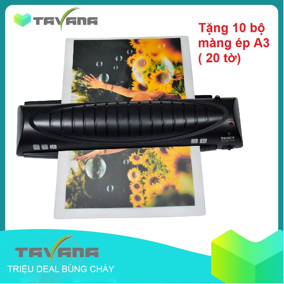 Máy ép Plastic khổ A3 Texet LMA3-V (đen)